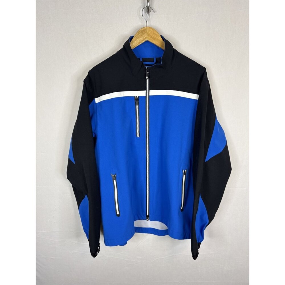 FootJoy Men's Blue and Black Golf Jacket with White Trim